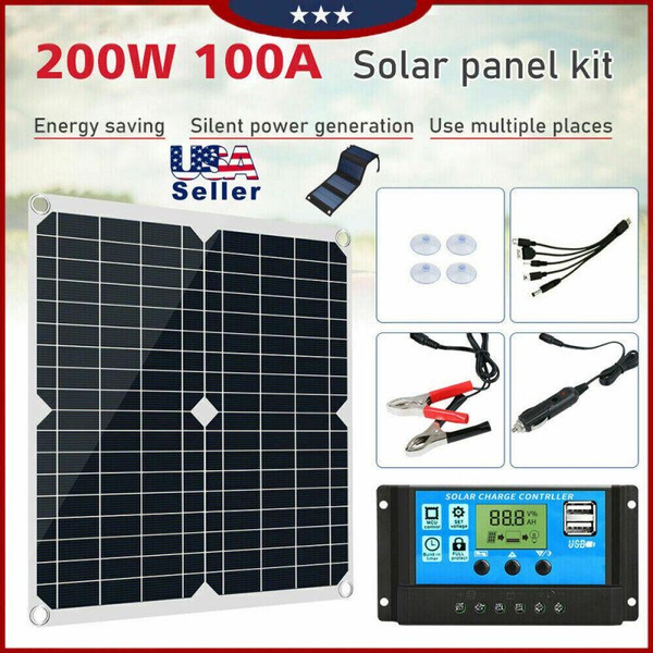 200W Solar Panel Kit 12V Battery Charger 100A with Controller For Home