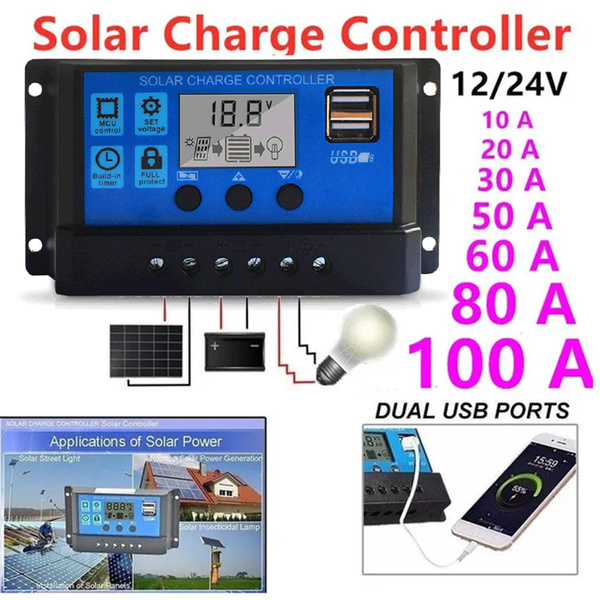 Solar Charge Controller, Upgraded Solar Panel USB Port Solar Panel ...