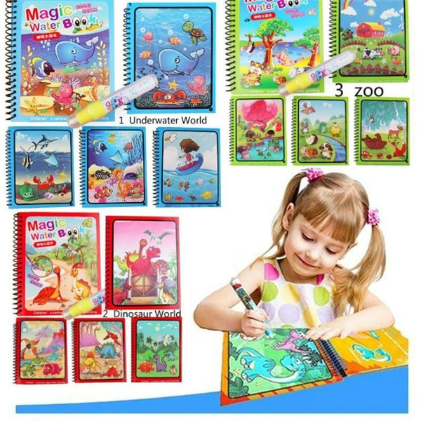 3 Styles Painting Book Early Education Kindergarten Coloring Water ...