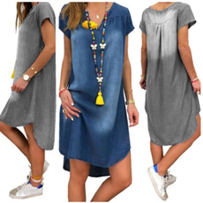 Summer, Jeans Dress, Shorts, Sleeve