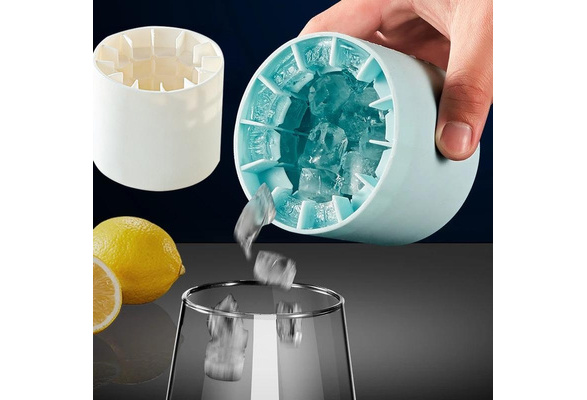 1Pc Silicone Ice Cube Mold Quickly Freeze Silicone Ice Maker Ice Cup  Creative Cylinder Ice Bucket Whiskey Beer Maker