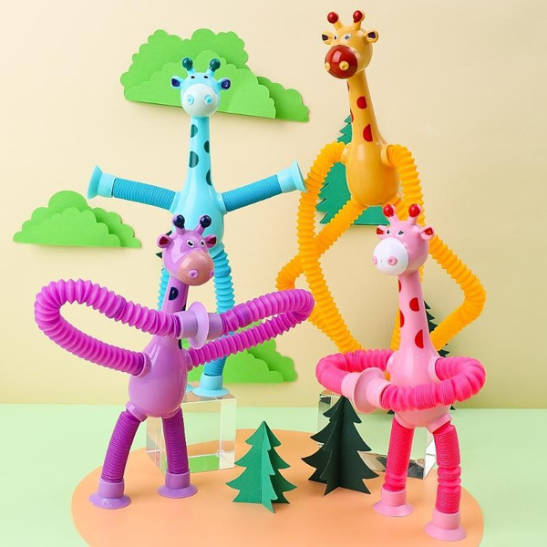Telescopic Giraffe Fidget Toys Sensory Bellows Toys Antistress Squeeze