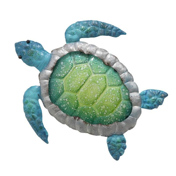 Liffy seaturtle metal wall decor-glass outdoor wall art-garden wall ...