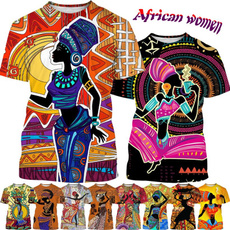 Fashion, Sleeve, african, T Shirts