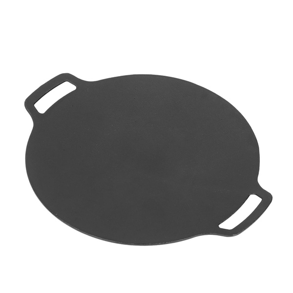 14 inch BBQ Grill Pan, Cast Iron Curved Nonstick Korean BBQ Grill ...