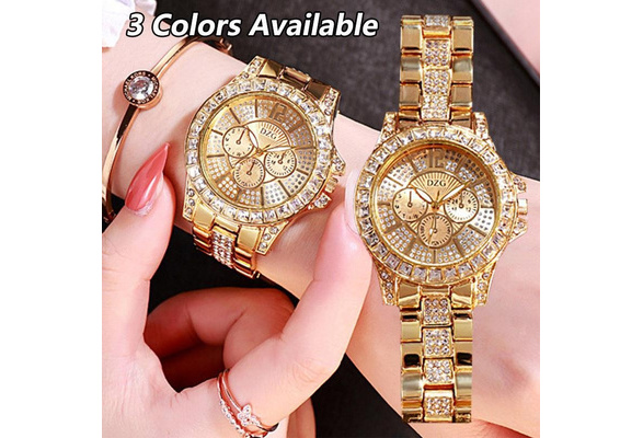 1PC New Women Quartz Watches Fashion Diamond Watch Rhinestone Diamond  Casual Wristwatch For Ladies Silver Gold Watches(3 Colors Available)