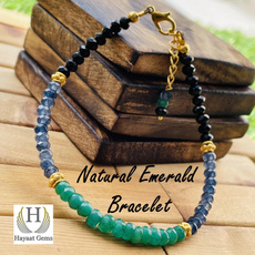 greenbracelet, black bracelet, Blue Sapphire, Jewelry
