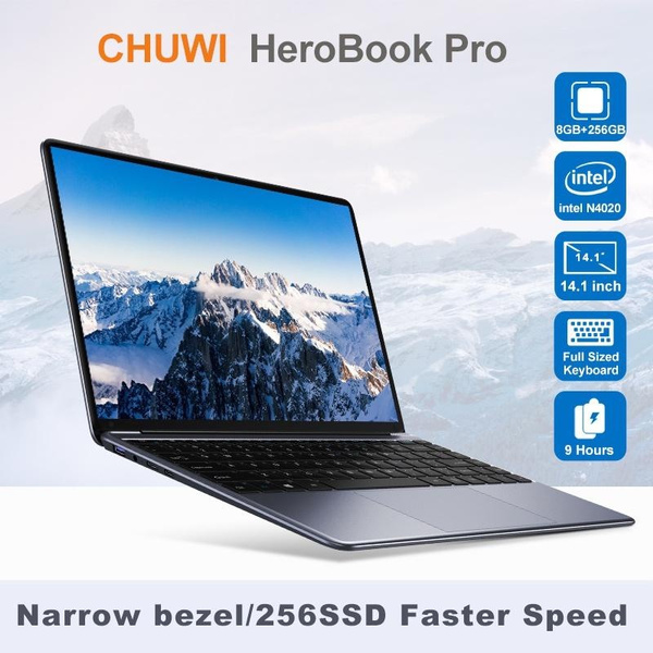 New Upgrade HeroBook Pro CHUWI 14.1-inch IPS Screen 8GB LPDDR4+256GB SSD  Intel Gemini Lake N4020 Win 11 Laptop 38Wh Full Big Size Keyboard Laptop