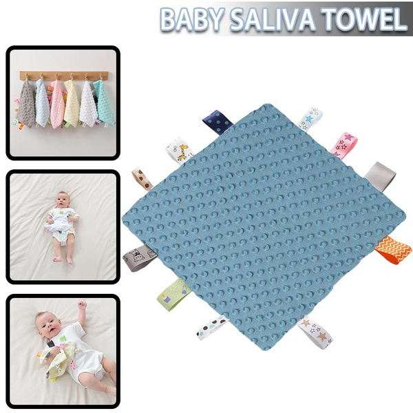 Soft Baby Tag Blanket Security Label Blanket Taggy Blanket for Toddler