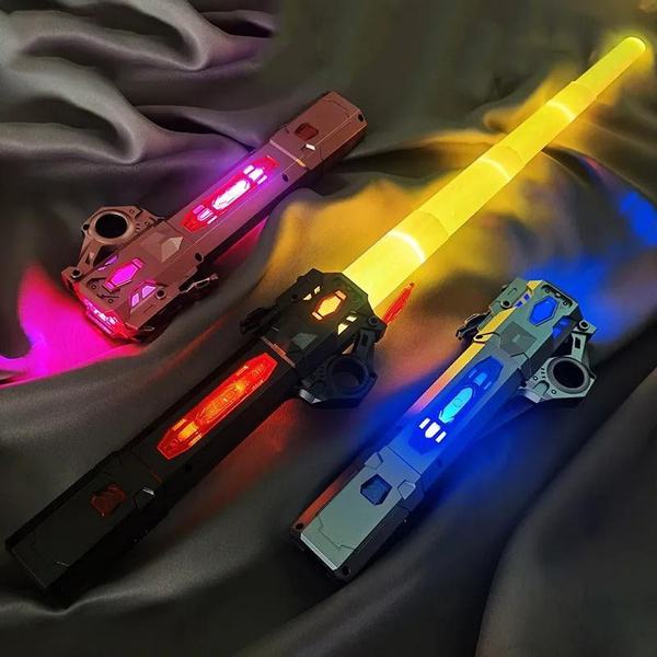 7 Colors RGB Laser Sword Retractable Flash Lightsaber Toys Hand Spinner ...