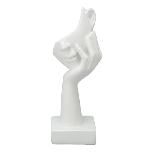 Resin Abstract Sculpture,Silence is Golden Statue Modern Art Figurines ...