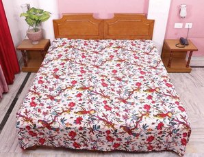 cottonkanthaquilt, Vintage, beddingbedspread, Throw Blanket