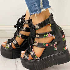 casual shoes, wedge, strappysandal, Platform Shoes