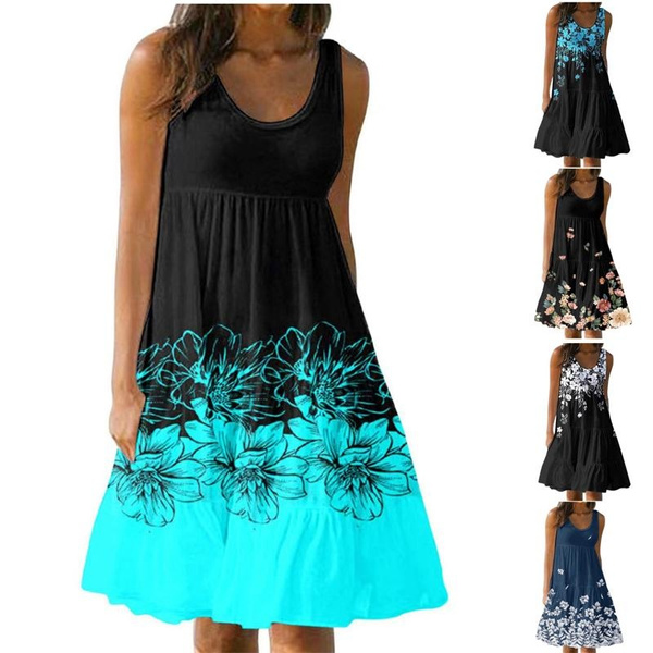 Summer Dress Ladies Dress Plus Cotton Women Tank Sleeveless Dress