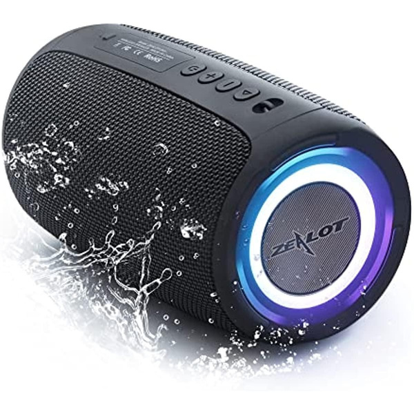 Bluetooth speaker waterproof Zealot IPX6 wireless speaker 20W stereo ...
