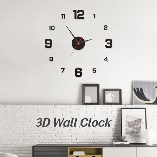 3d Wall Clock Luminous Frameless Wall Clocks Diy Digital Clock Wall Stickers Silent Clock For