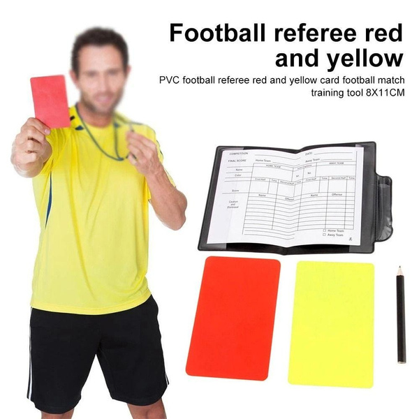 Useful Recording Paper Yellow Card Score Sheets with Pencil Soccer Referee Book Referee Yellow