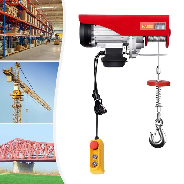 800KG Electric Rope Winch Motor Winch Lift Rope Pulley Winch Crane with