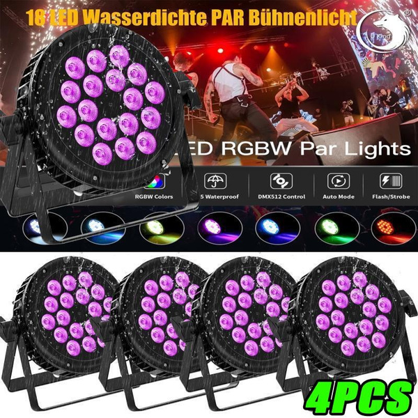 4PCS 200W Par Light Waterproof 18 LEDs Stage Lighting IP65 Outdoor RGBW