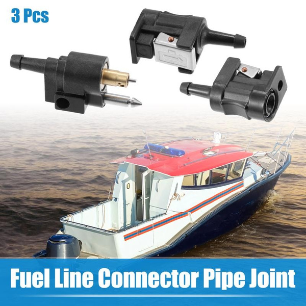 3pcs Marine Boat Engine Fuel Line Connector Fittings Fuel Line ...