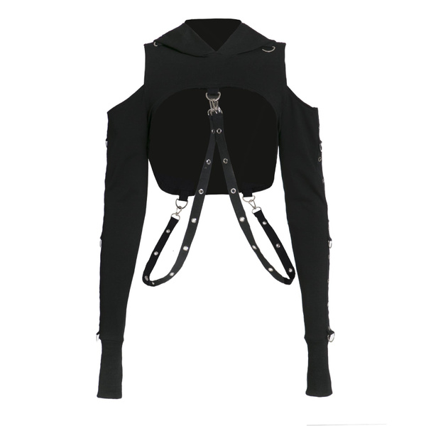 Gothic crop top online hoodie