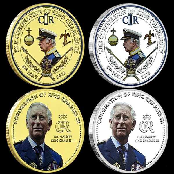 4 Styles Coronation of King Charles III Replica Commemorative Coin ...