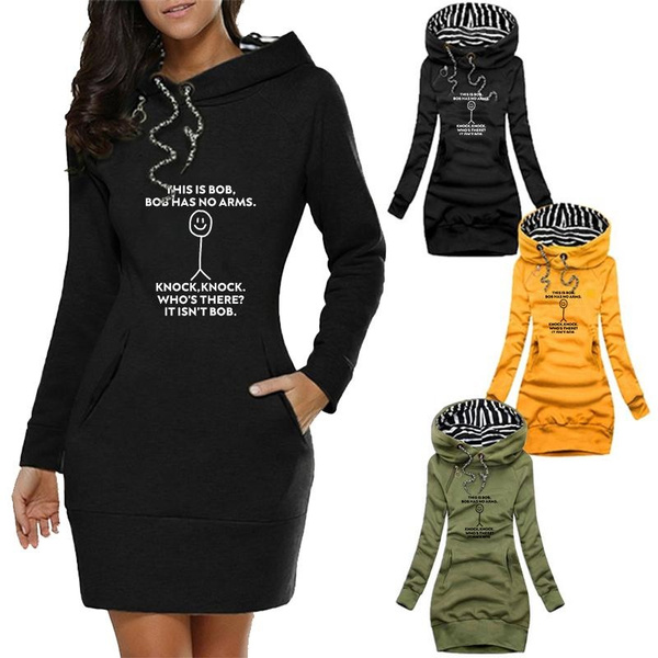  Hoodie Dress for Women with Pockets Pullover
