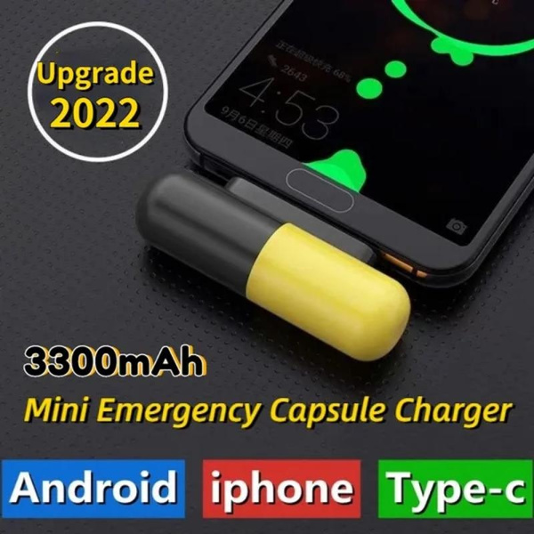 3300mAh Portable Mini Capsule Power Bank Adapted to IPhone/ Andriod