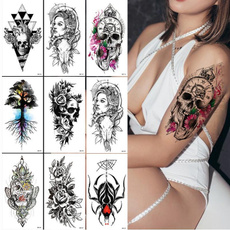 tattoo, crown, art, skull