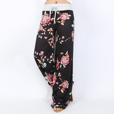 pajamapant, Loose, Floral print, high waist