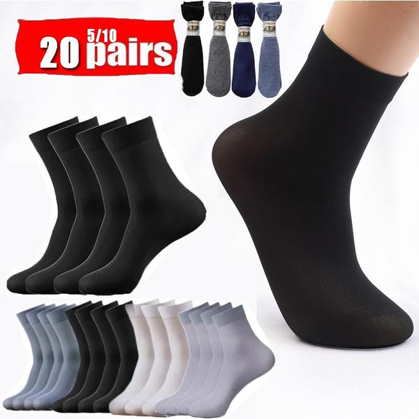 5/10/20Pairs Breathable Socks for Men Summer Ultra-thin Stripe Ice Silk ...