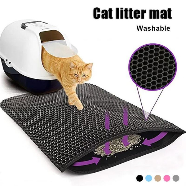Waterproof Pet Cat Litter Mat EVA Double Layer Cat Litter Trapping