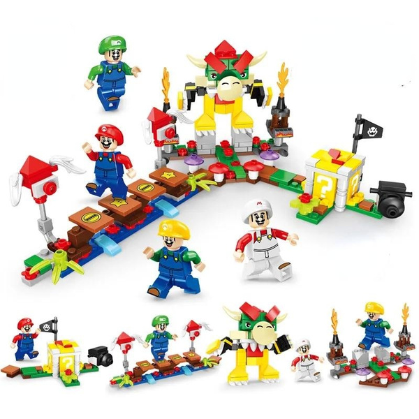 Mario Bros MOC Building Blocks Luigi Game Model Bricks Toys Gift for