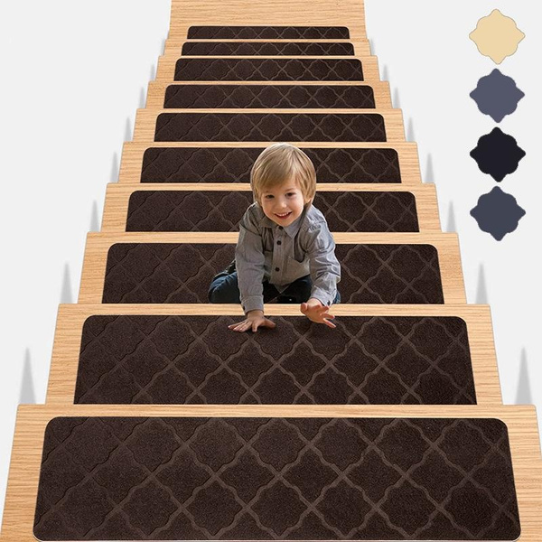 15 PCS NonSlip Stair Treads, 8" X 30" Carpet Stair Treads for Wooden