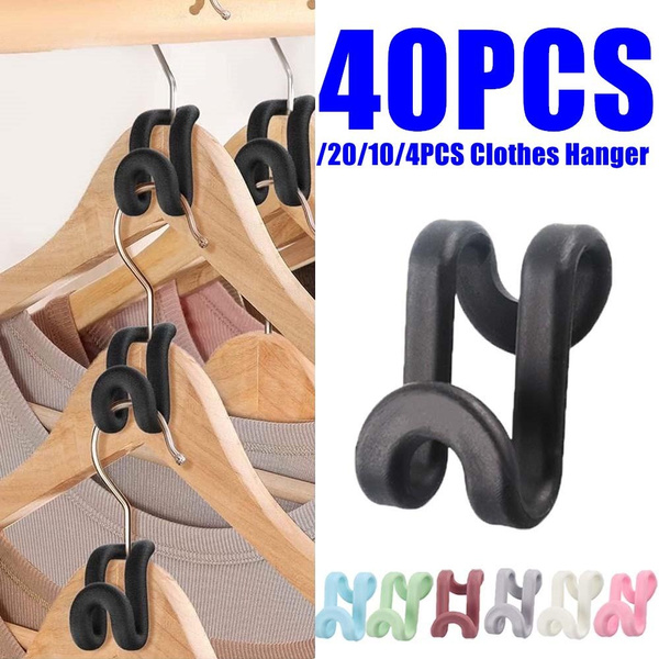 40/20/10/4pcs Clothes Hanger Connector Hooks Extender Hooks Space Saver  Heavy Duty Clothes Hangers Hooks for Closet Organizer