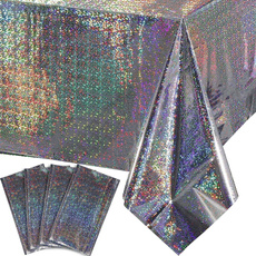 holographicfoiltablecloth, shinydisposablelasertablecover, decoration, Tables