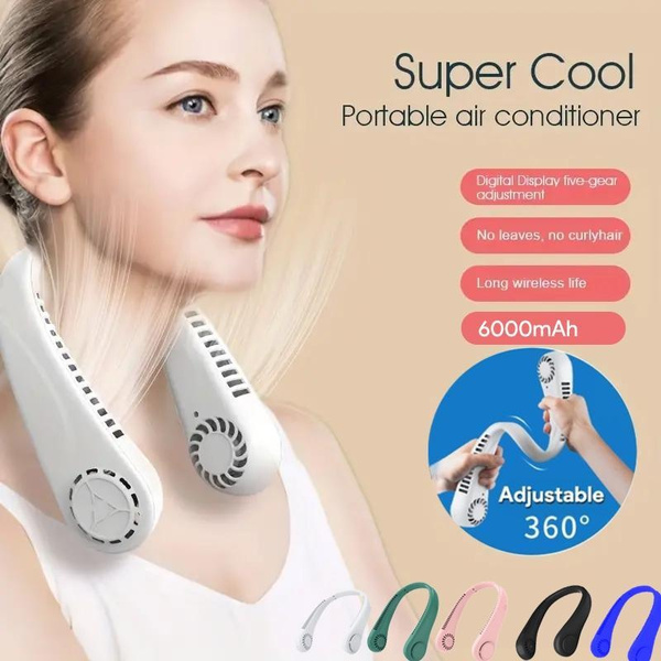 Best Portable Neck Fan 2023, 6000mAh Foldable Bladeless Neck Fans ...