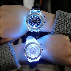 Women's Analog Watches, quartz, diamondwatche, silicagelbelt