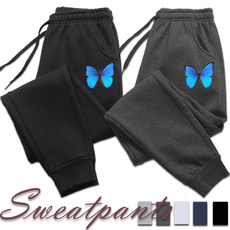 butterfly, joggingpant, SweatpantsWomen, high waist