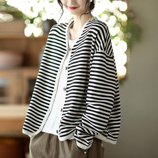 Ladies striped cheap cardigan