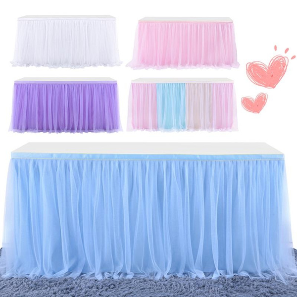 Wedding Tulle Table Skirt for Rectangle Tables,4/6ft Romantic ...