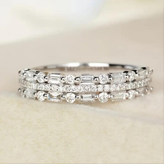 Sterling, DIAMOND, sterling silver, wedding ring