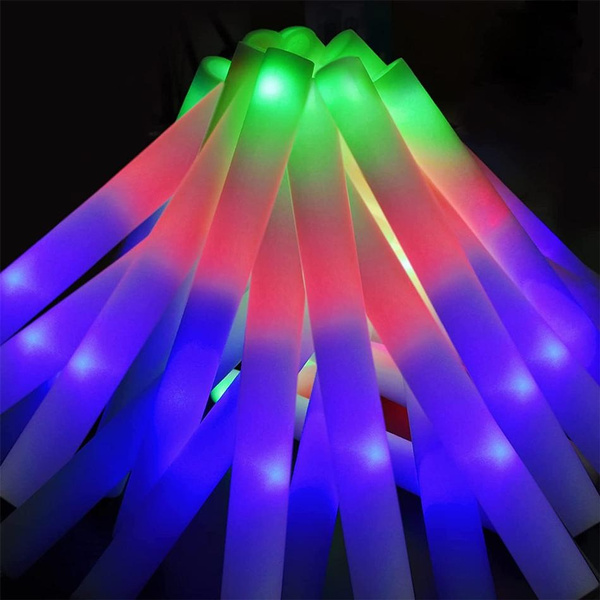 5/12/15/30Pcs LED Glow Sticks Bulk Colorful RGB Glow Foam Stick