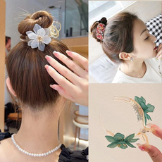 Flowers, gripclip, Fashionable, korean style