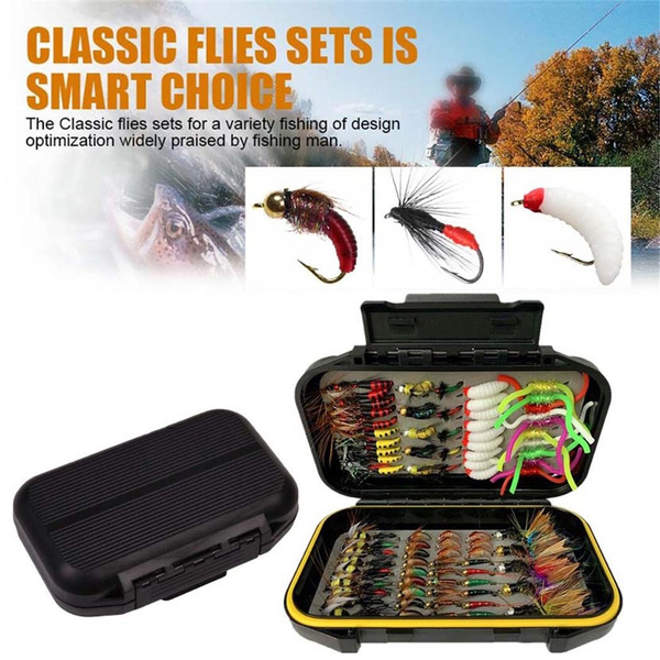 24-137Pcs/Box Different Styles Fishing Flies Set Wet Dry Nymph Fly Hand  Tied Flies for Trout Pike Grayling Fly Lure Kit