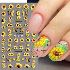 Nails, Flowers, butterlfy, Beauty