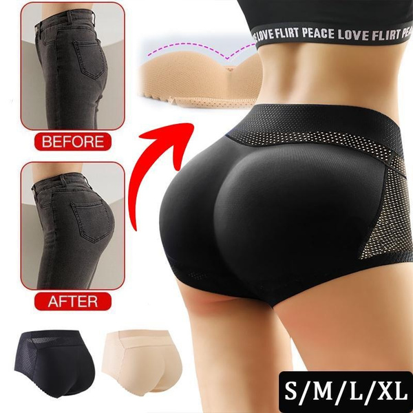 Lady Middle Waist Sexy Padding Panties Bum Padded Butt Lifter Enhancer Hip  Push Up Panties Underwear Seamless Panties Buttocks