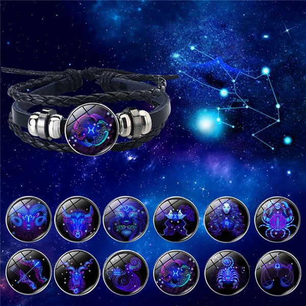 12 Constellations Bracelet 2023 New Fashion Jewelry Leather Bracelet
