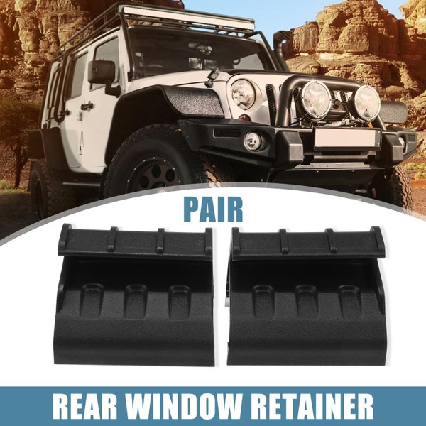 Pair Black Left Right Soft Top Rear Window Clips Retainer Brackets