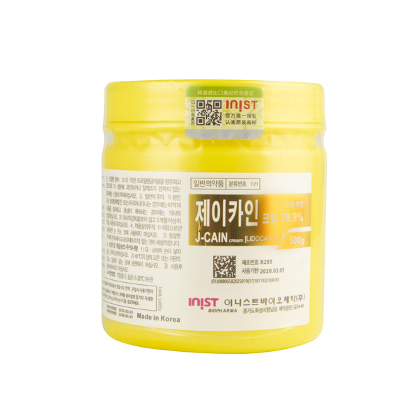 thumbnail image 1 of Crema anestésica para tatuajes J-CAIN de Corea, última generación, 500 g, con un contenido de lidocaína del 10,56/15,6 %/25,8 %/29,9 %/79,9 %/80,8 %, crema anestésica semipermanente para la piel del c, 1 of 3